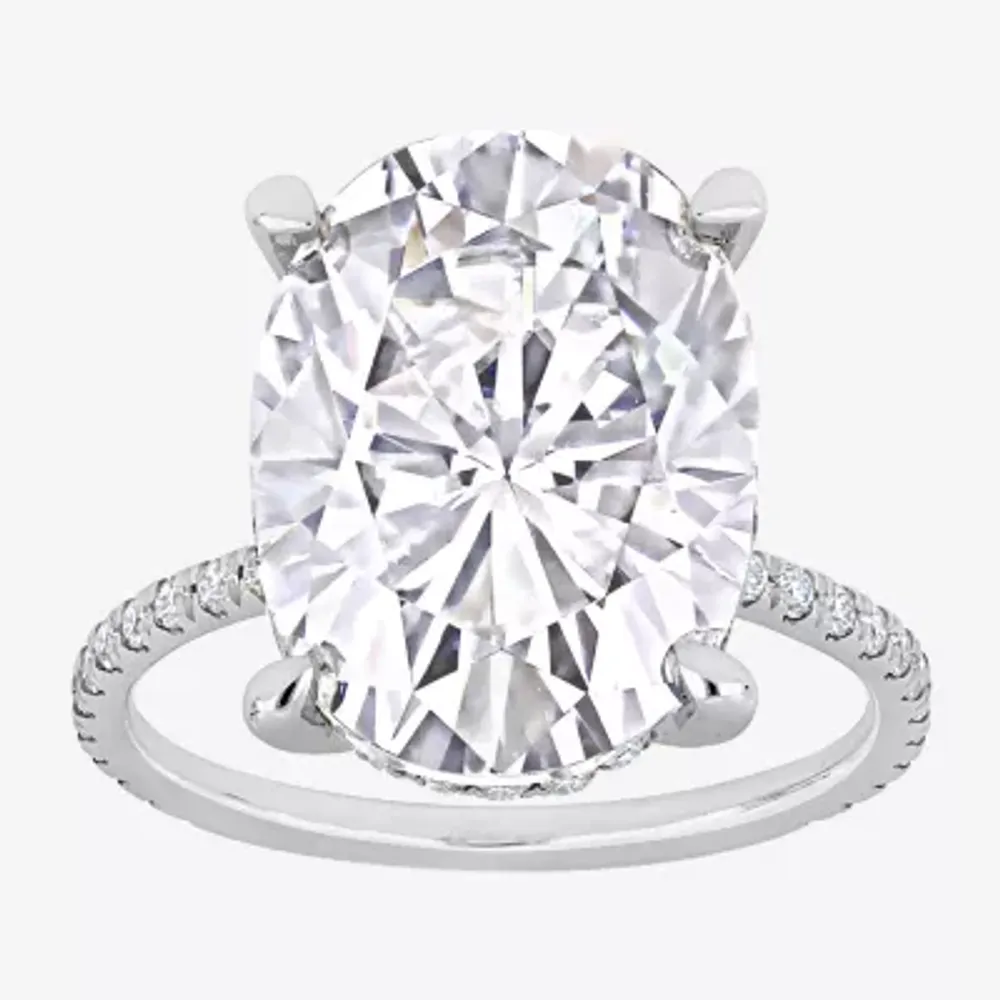 Womens 8 Ct.T.W. Lab Created White Moissanite 10K Gold Engagement Ring