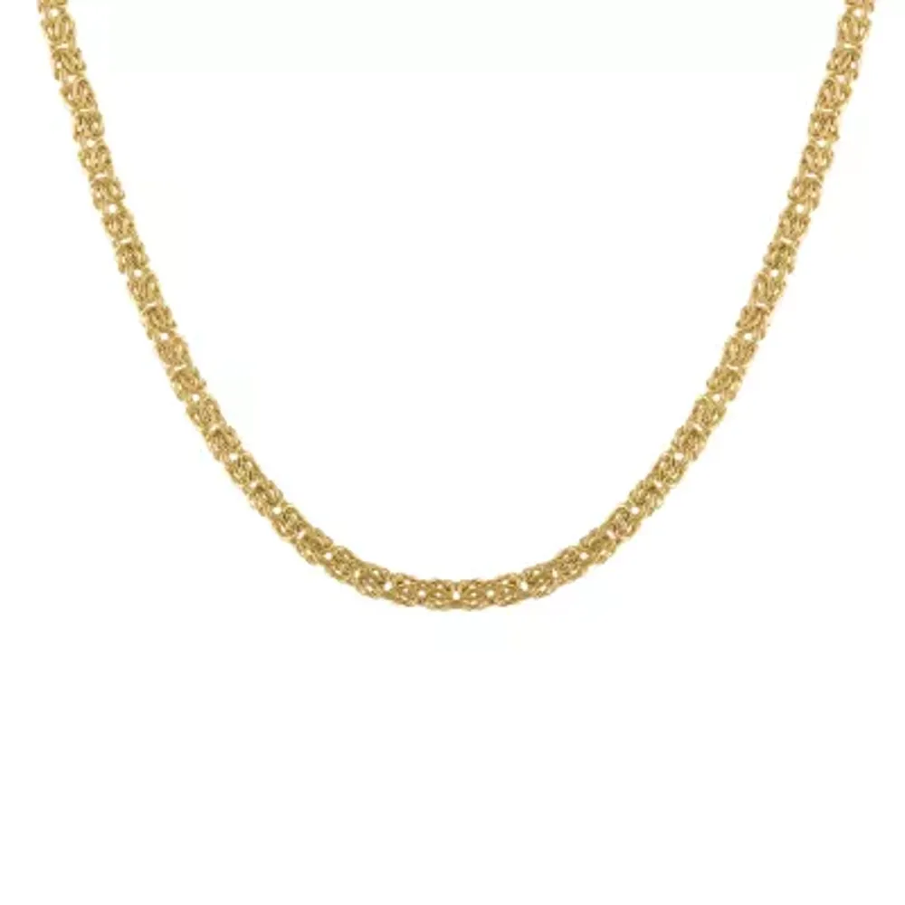 10K Gold Inch Hollow Byzantine Chain Necklace