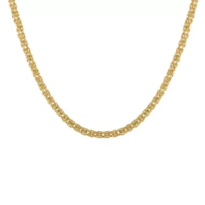 10K Gold Inch Hollow Byzantine Chain Necklace