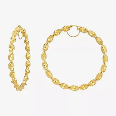 14K Gold 74mm Circle Hoop Earrings