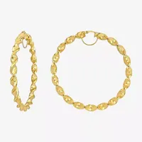 14K Gold 74mm Circle Hoop Earrings