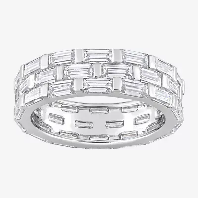 4MM 4 5/8 Ct. T.W. Lab Created White Moissanite Sterling Silver Anniversary Eternity Band