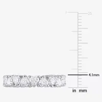 4MM Lab Created White Moissanite Sterling Silver Heart Eternity Wedding Band