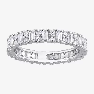 3.5MM 1 1/2 CT. T.W. Lab Created White Moissanite Sterling Silver Eternity Wedding Band