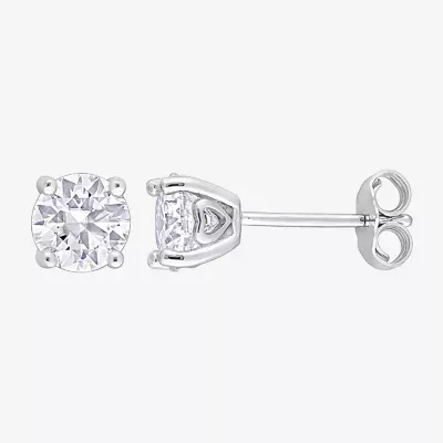 1 3/8 CT. T.W. Lab Created White Moissanite Sterling Silver 6mm Stud Earrings