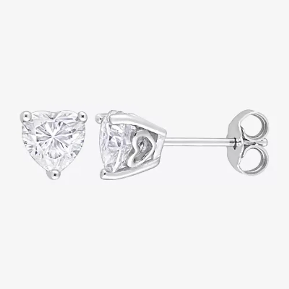 1 1/2 CT. T.W. Lab Created White Moissanite Sterling Silver 6.8mm Stud Earrings