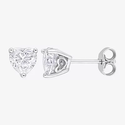 1 1/2 CT. T.W. Lab Created White Moissanite Sterling Silver 6.8mm Stud Earrings