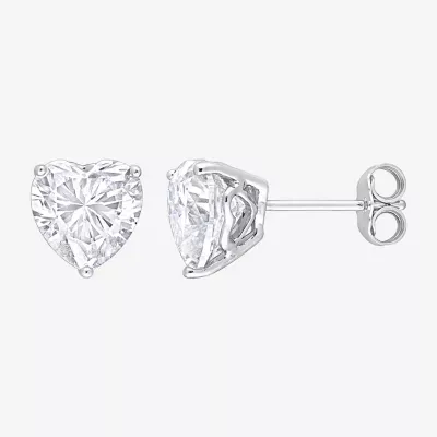4 CT. T.W. Lab Created White Moissanite Sterling Silver 8.5mm Stud Earrings