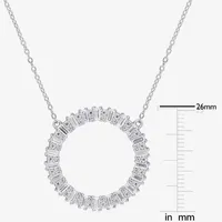 Womens 1 5/8 CT. T.W. Lab Created White Moissanite Sterling Silver Circle Pendant Necklace