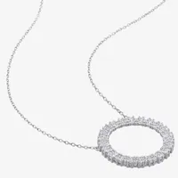 Womens 1 5/8 CT. T.W. Lab Created White Moissanite Sterling Silver Circle Pendant Necklace