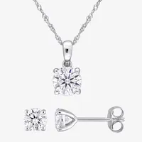 Lab Created White Moissanite 10K White Gold 2-pc. Jewelry Set