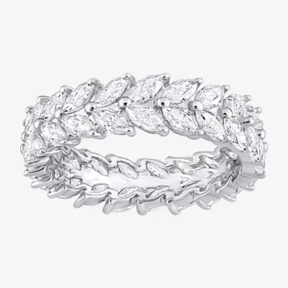 5.5MM 4 1/5 Ct. T.W. Lab Created White Moissanite Sterling Silver Anniversary Eternity Band