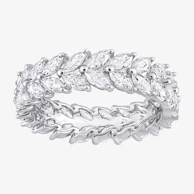 5.5MM 4 1/5 Ct. T.W. Lab Created White Moissanite Sterling Silver Anniversary Eternity Band