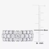 8MM Lab Created White Moissanite Sterling Silver Anniversary Eternity Band