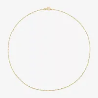 18K Gold Over Silver 18 Inch Solid Bead Chain Necklace