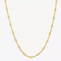 18K Gold Over Silver 18 Inch Solid Bead Chain Necklace