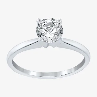 (F / Vs2) Womens 1 CT. T.W. Lab Grown White Diamond 14K Gold Round Solitaire Engagement Ring