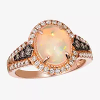 Le Vian® Ring featuring 1  1/5 CT. T.W. Neopolitan Opal™ 1/10 Chocolate Diamonds® 1/3 Nude Diamonds™ set 14K Strawberry Gold®