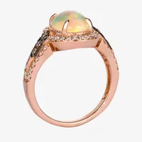 Le Vian® Ring featuring 1  1/5 CT. T.W. Neopolitan Opal™ 1/10 Chocolate Diamonds® 1/3 Nude Diamonds™ set 14K Strawberry Gold®