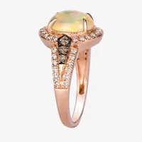 Le Vian® Ring featuring 1  1/5 CT. T.W. Neopolitan Opal™ 1/10 Chocolate Diamonds® 1/3 Nude Diamonds™ set 14K Strawberry Gold®