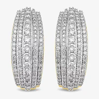 2 CT. T.W. Natural White Diamond 10K or 14K Gold 22.9mm Hoop Earrings