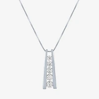 5-Stone Ladder Style (G-H / Si2-I1) Womens 1/3 CT. T.W. Lab Grown White Diamond 10K or Yellow Gold Pendant Necklace