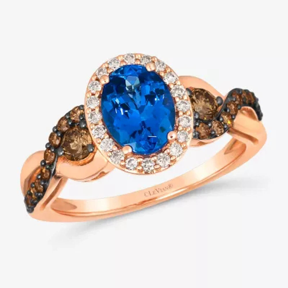 Le Vian® Ring featuring 1 CT. Blueberry Tanzanite® 3/8 Chocolate Diamonds® 1/6 Nude Diamonds™ set 14K Strawberry Gold®