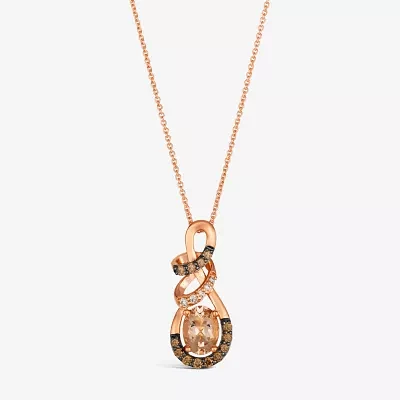 Le Vian® Pendant featuring / CT. Peach Morganite™ 1/4 CT. Chocolate Diamonds® 1/20 CT. Nude Diamonds™ set in 14K Strawberry Gold