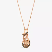 Le Vian® Pendant featuring 7/8 CT. Peach Morganite™ 1/4 CT. Chocolate Diamonds® 1/20 CT. Nude Diamonds™ set in 14K Strawberry Gold®