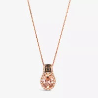 Le Vian® Pendant featuring 1 1/3 CT. Peach Morganite™ 1/20 CT. Chocolate Diamonds® 1/4 CT. Nude Diamonds™ set in 14K Strawberry Gold®