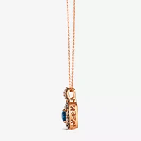 Le Vian® Pendant featuring 1 CT. Deep Sea Blue Topaz™ 1/4 CT. Nude Diamonds™  3/8 CT. Chocolate Diamonds® set in 14K Strawberry Gold®