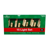 Kurt Adler Ul 15-Light White Triple Candle Extended String Lights