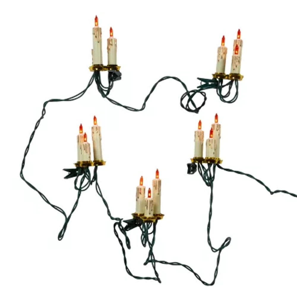 Kurt Adler Ul 15-Light White Triple Candle Extended String Lights