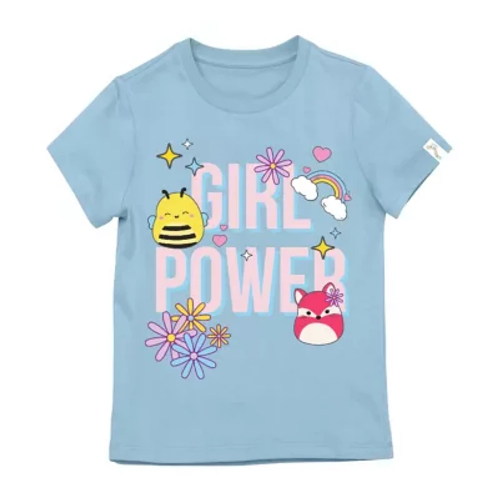 Little & Big Girls Round Neck Short Sleeve Squishmallows Graphic T-Shirt