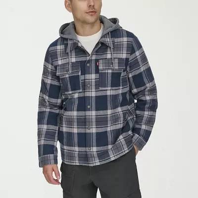 Levi's® Men's Sherpa Lined Hooded Plaid Shirt Jacket