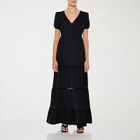 Forever 21 Woven Womens Short Sleeve Maxi Dress Juniors