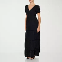 Forever 21 Woven Womens Short Sleeve Maxi Dress Juniors