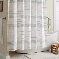 Town And Country Solana Stripe Aqua Shower Curtain