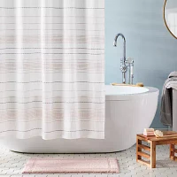 Town And Country Solana Stripe Grey Shower Curtain