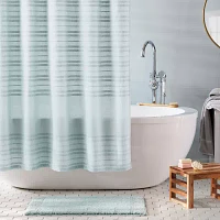 Town And Country Sophia Stripe Aqua Shower Curtain