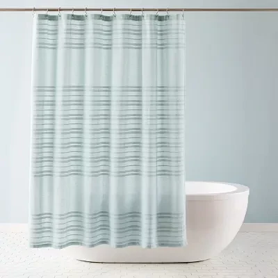 Town And Country Sophia Stripe Aqua Shower Curtain