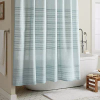 Town And Country Sophia Stripe Aqua Shower Curtain