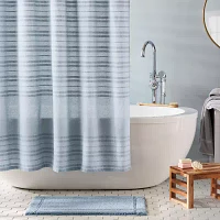 Town And Country Sophia Stripe Blue Shower Curtain