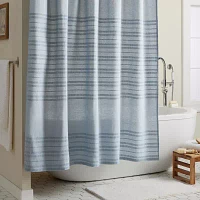 Town And Country Sophia Stripe Blue Shower Curtain