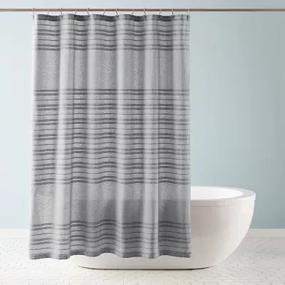 Town And Country Sophia Stripe Charcoal Shower Curtain