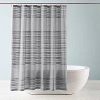 Town And Country Sophia Stripe Charcoal Shower Curtain