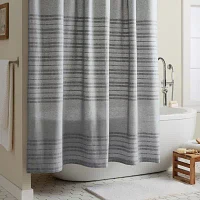 Town And Country Sophia Stripe Charcoal Shower Curtain