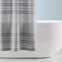 Town And Country Sophia Stripe Charcoal Shower Curtain