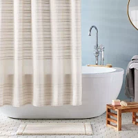 Town And Country Sophia Stripe Tan Shower Curtain