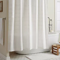 Town And Country Sophia Stripe White Shower Curtains